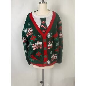 Holiday  2XL Ugly Christmas Unisex Sweater Business Casual Party Cardigan